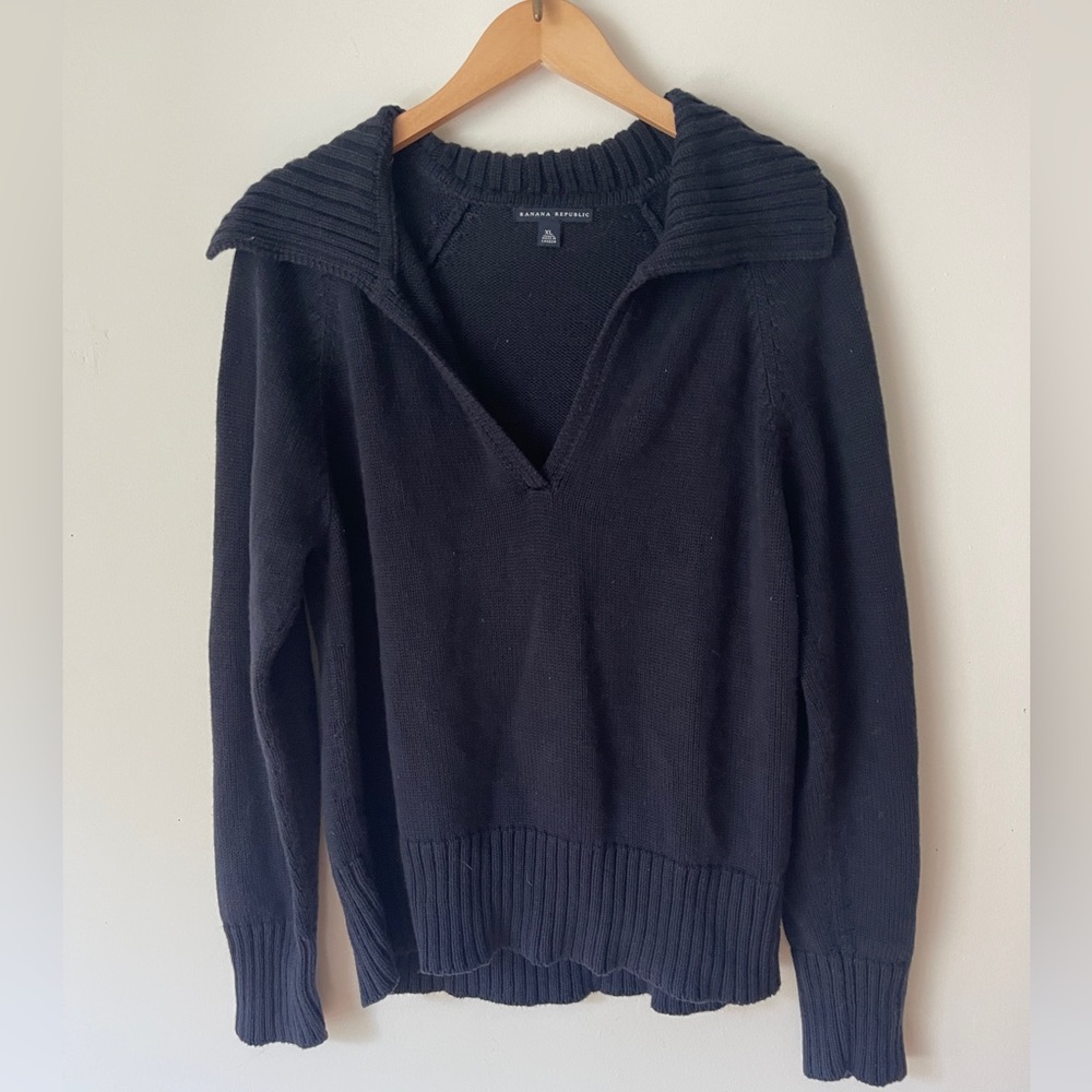 Banana republic navy cotton sweater
